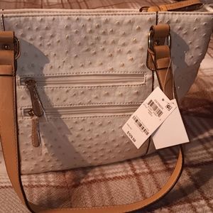 Women's Hand Bag/Biege Ostrich